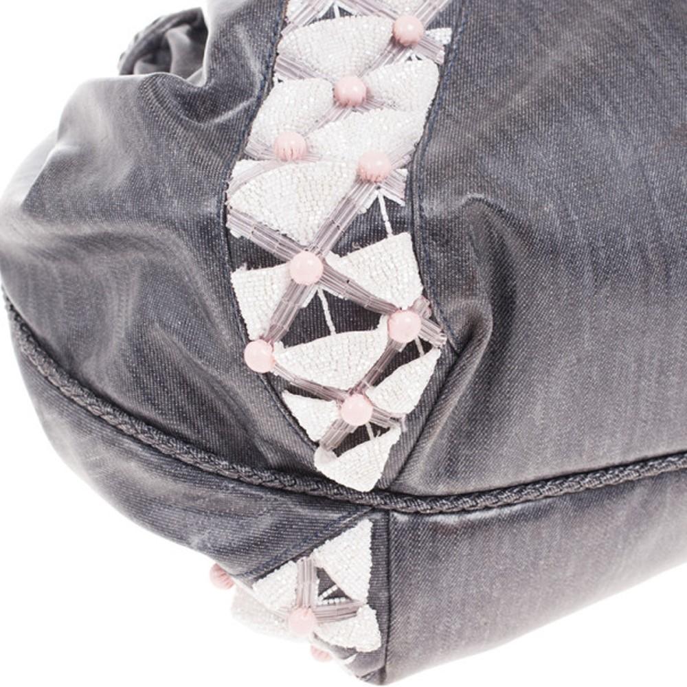 Fendi Grey Limited Edition Beaded Spy Bag In Good Condition In Dubai, Al Qouz 2