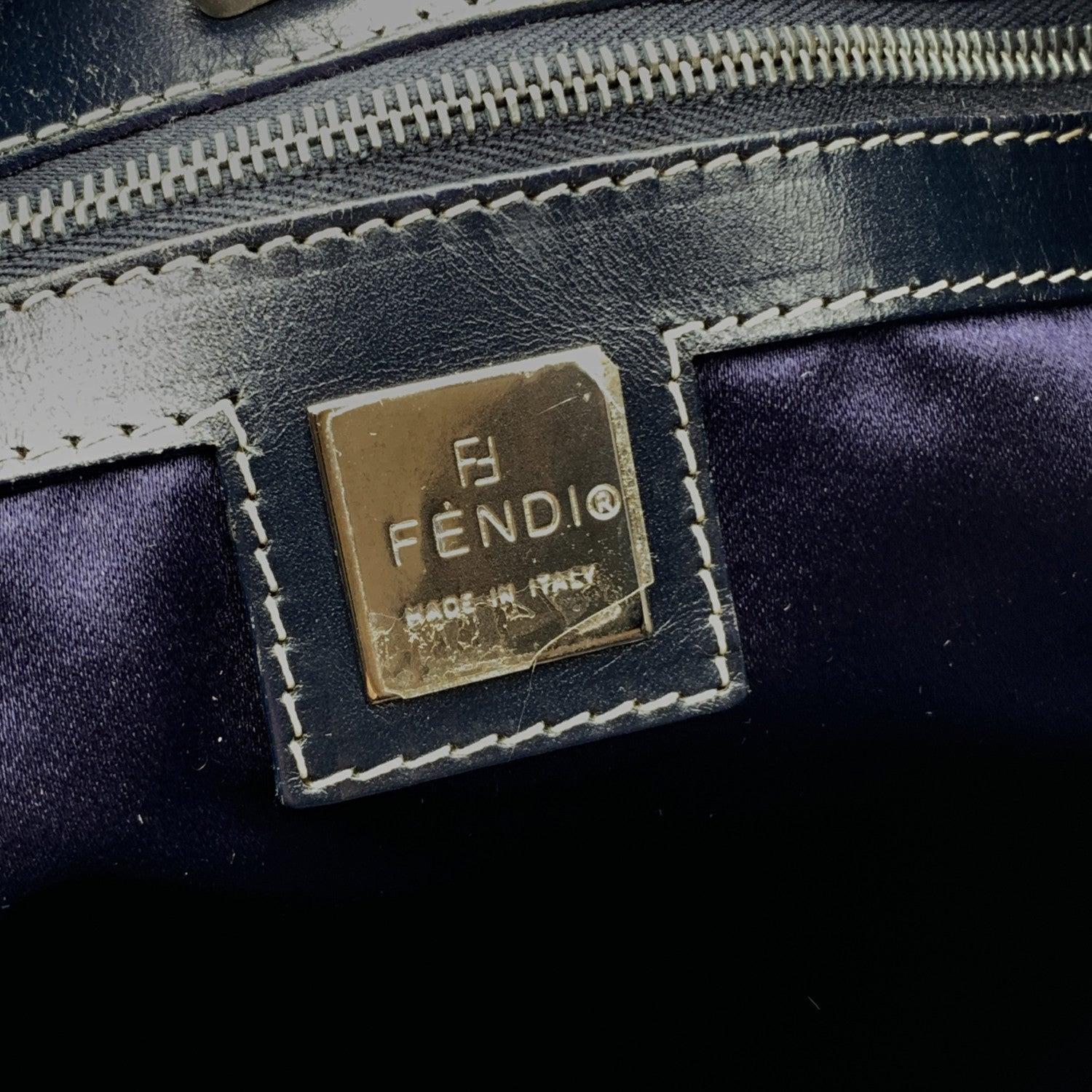 Fendi Grey Monogram Zucchino Canvas Handbag Tote Bag 2