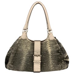 FENDI Grey Persian Lamb Fur SELLERIA Shoulder Handbag