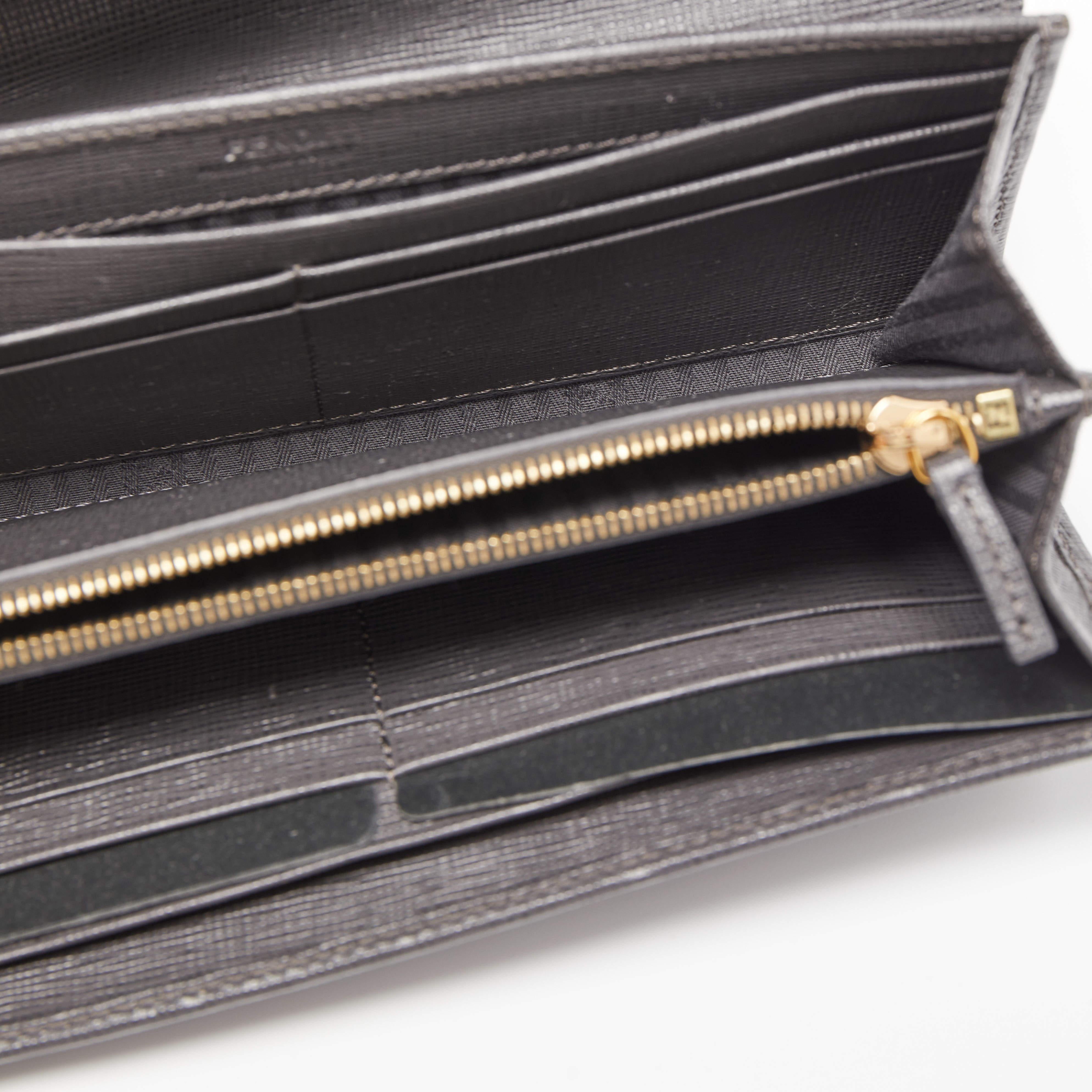 Fendi Grey/Pink Leather 2jours Envelope Continental Wallet 1