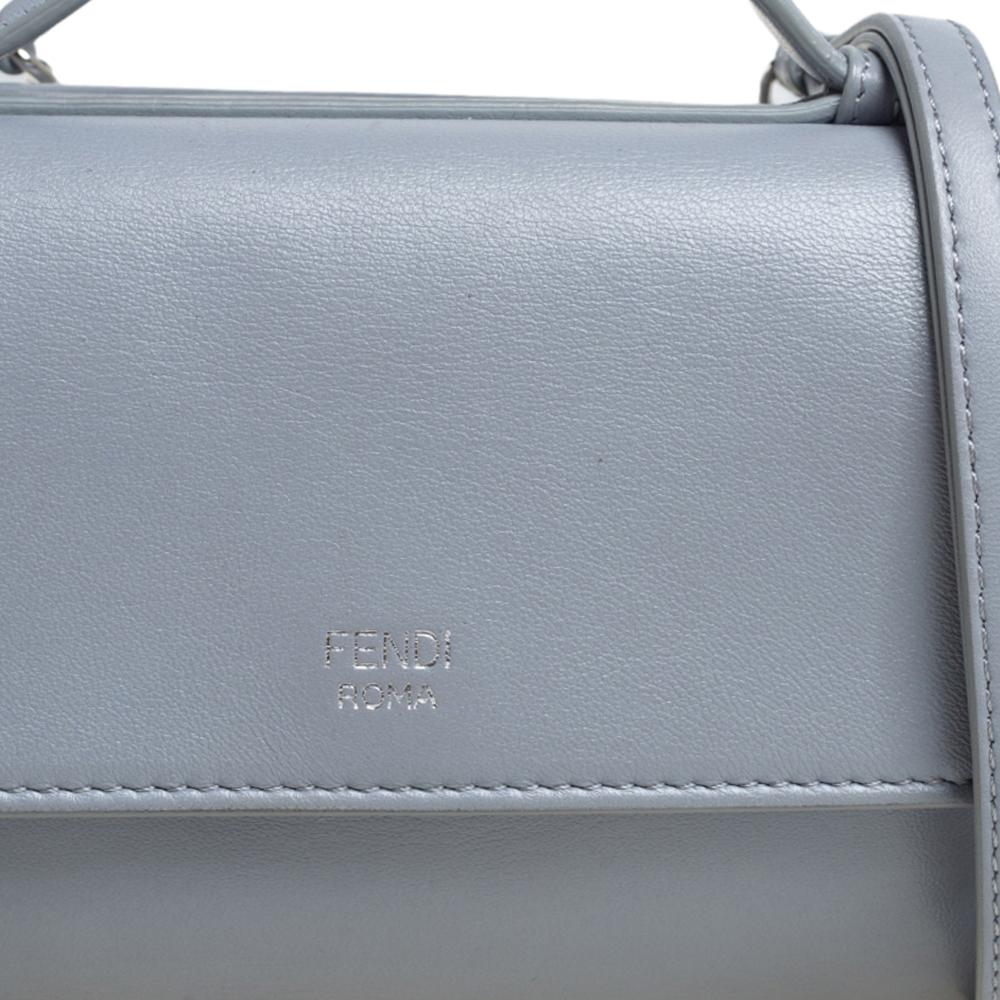 Fendi Grey Quilted Leather Micro Double Baguette Bag 2