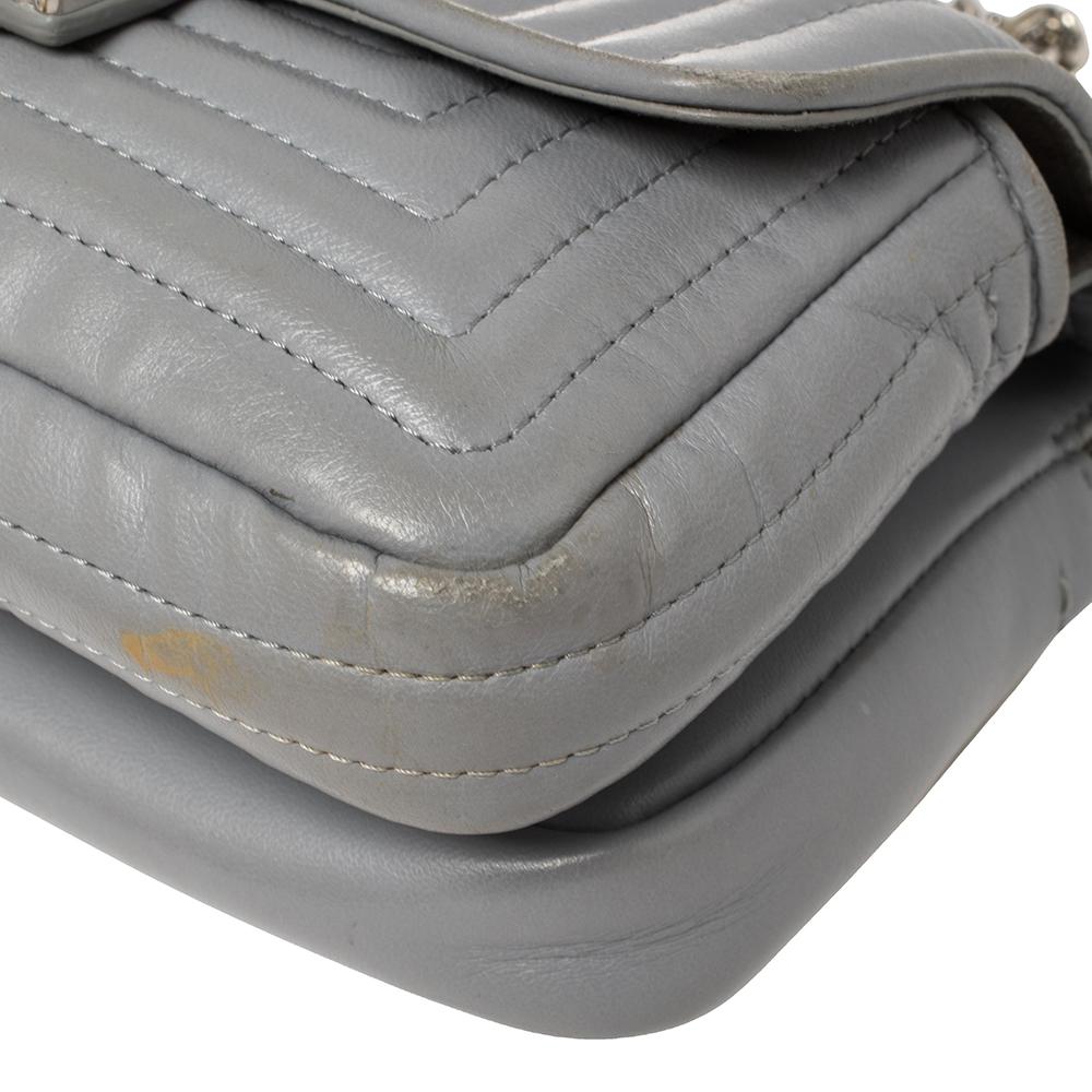 Fendi Grey Quilted Leather Micro Double Baguette Bag 3