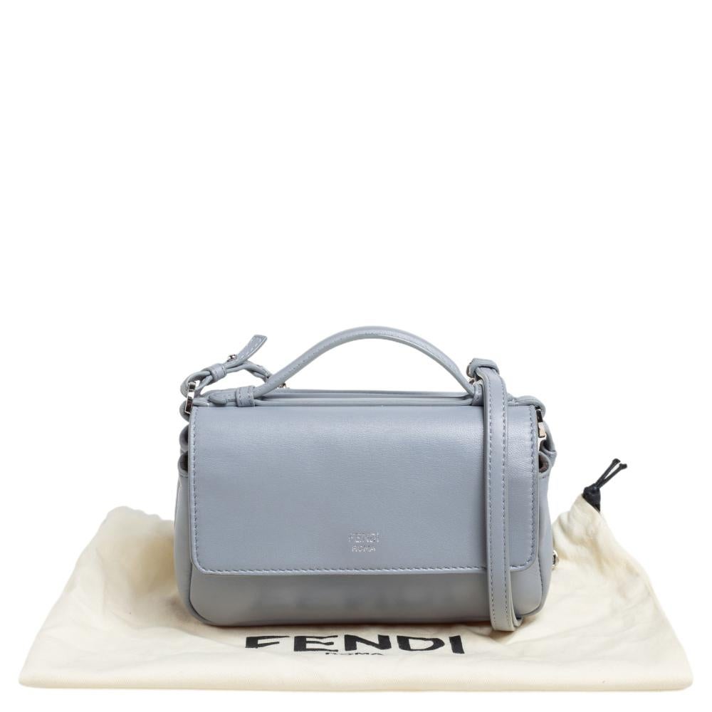 Fendi Grey Quilted Leather Micro Double Baguette Bag 4