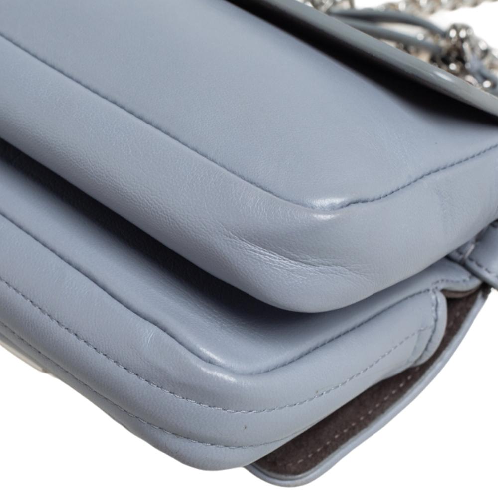 Fendi Grey Quilted Leather Micro Double Baguette Bag In Good Condition In Dubai, Al Qouz 2