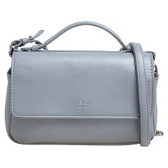 Fendi Grey Quilted Leather Micro Double Baguette Bag