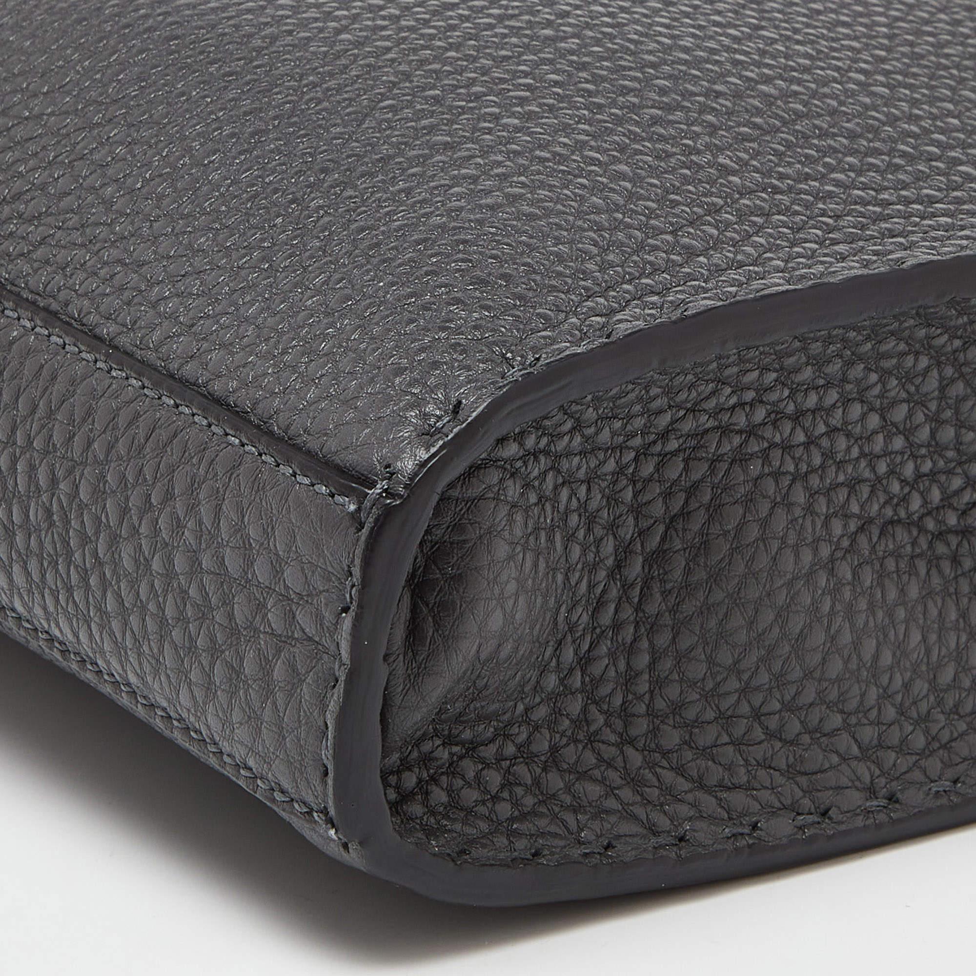 Fendi Grey Romano Selleria Leather Peekaboo ISeeU Briefcase For Sale 6