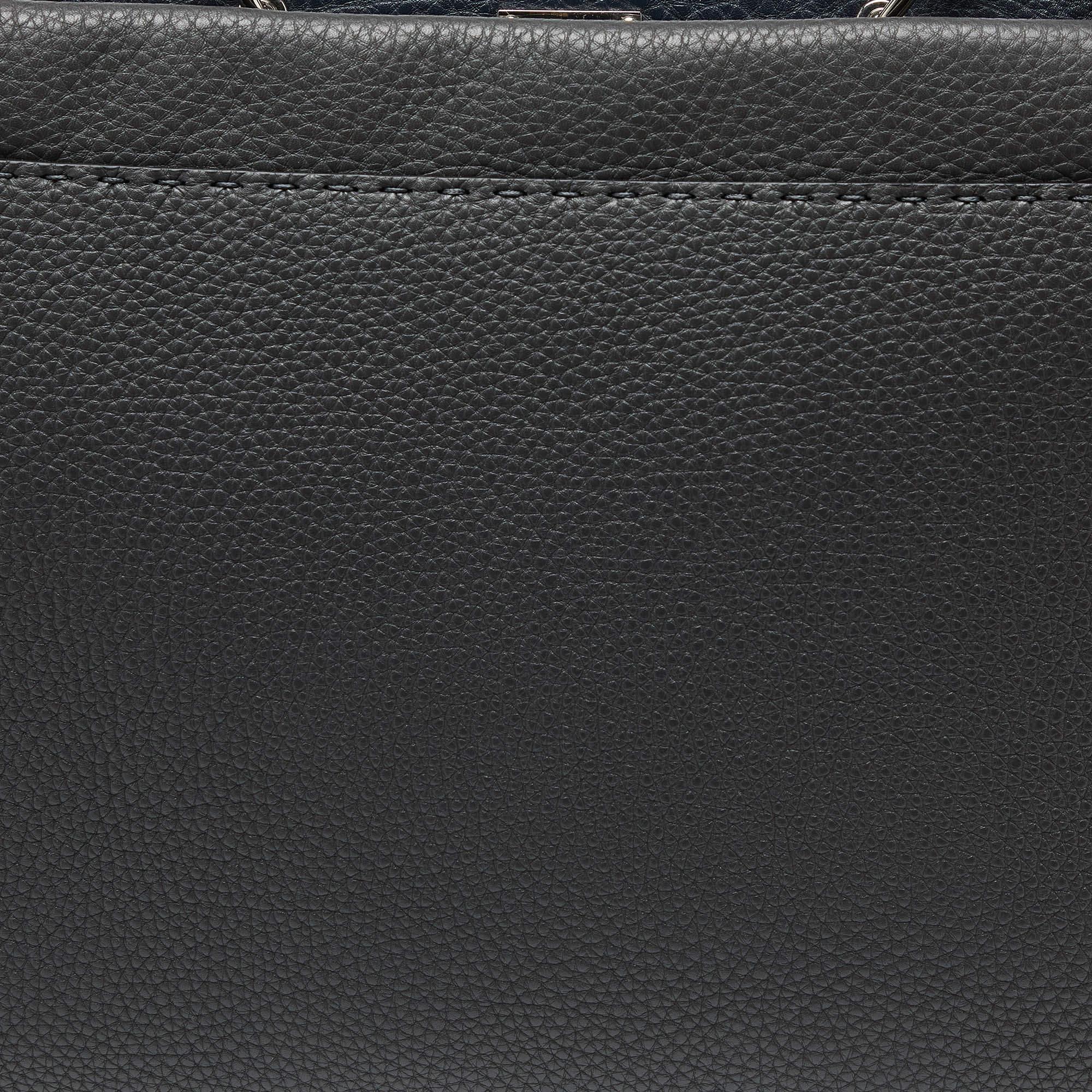 Fendi Grey Romano Selleria Leather Peekaboo ISeeU Briefcase For Sale 7
