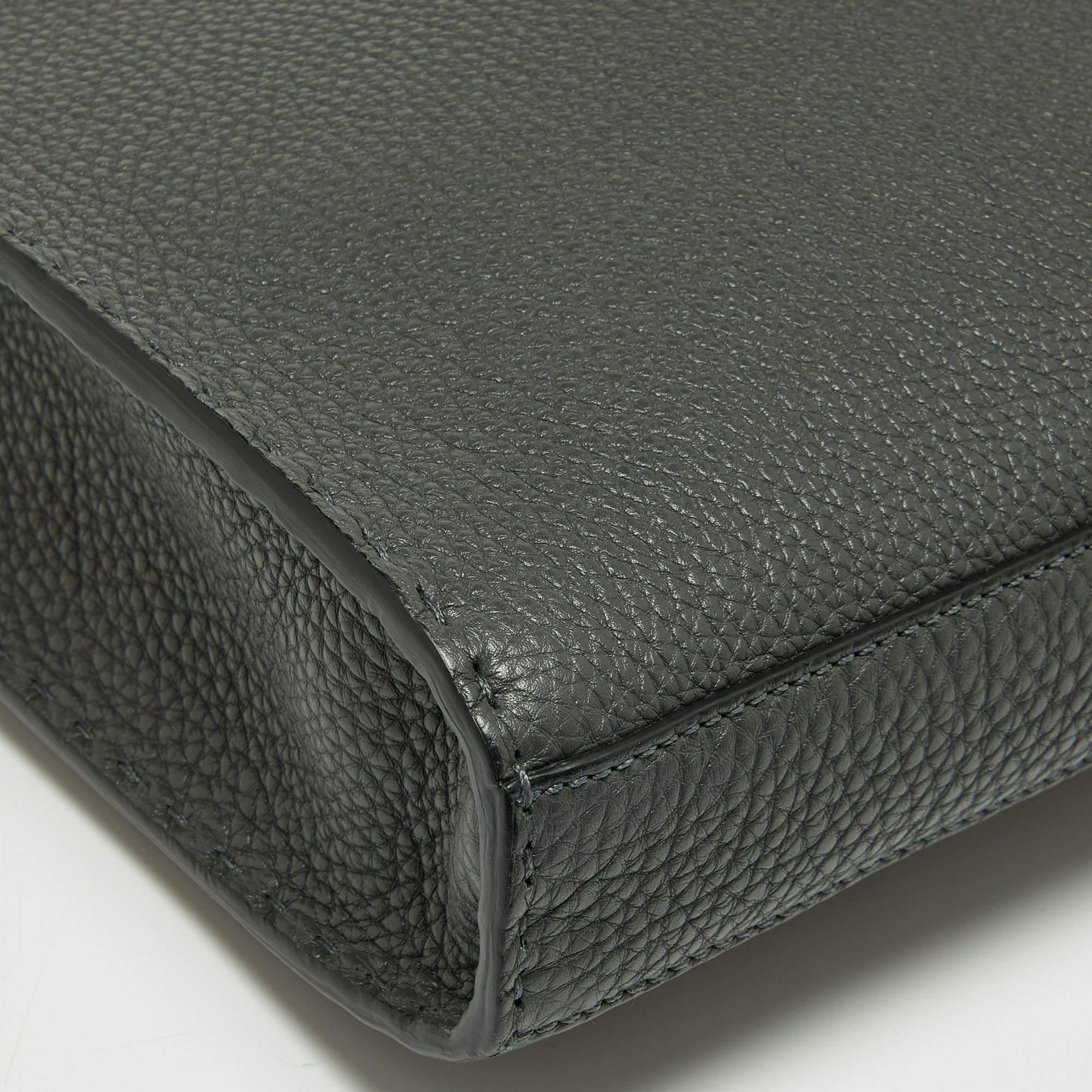 Fendi Grey Romano Selleria Leather Peekaboo ISeeU Briefcase 1