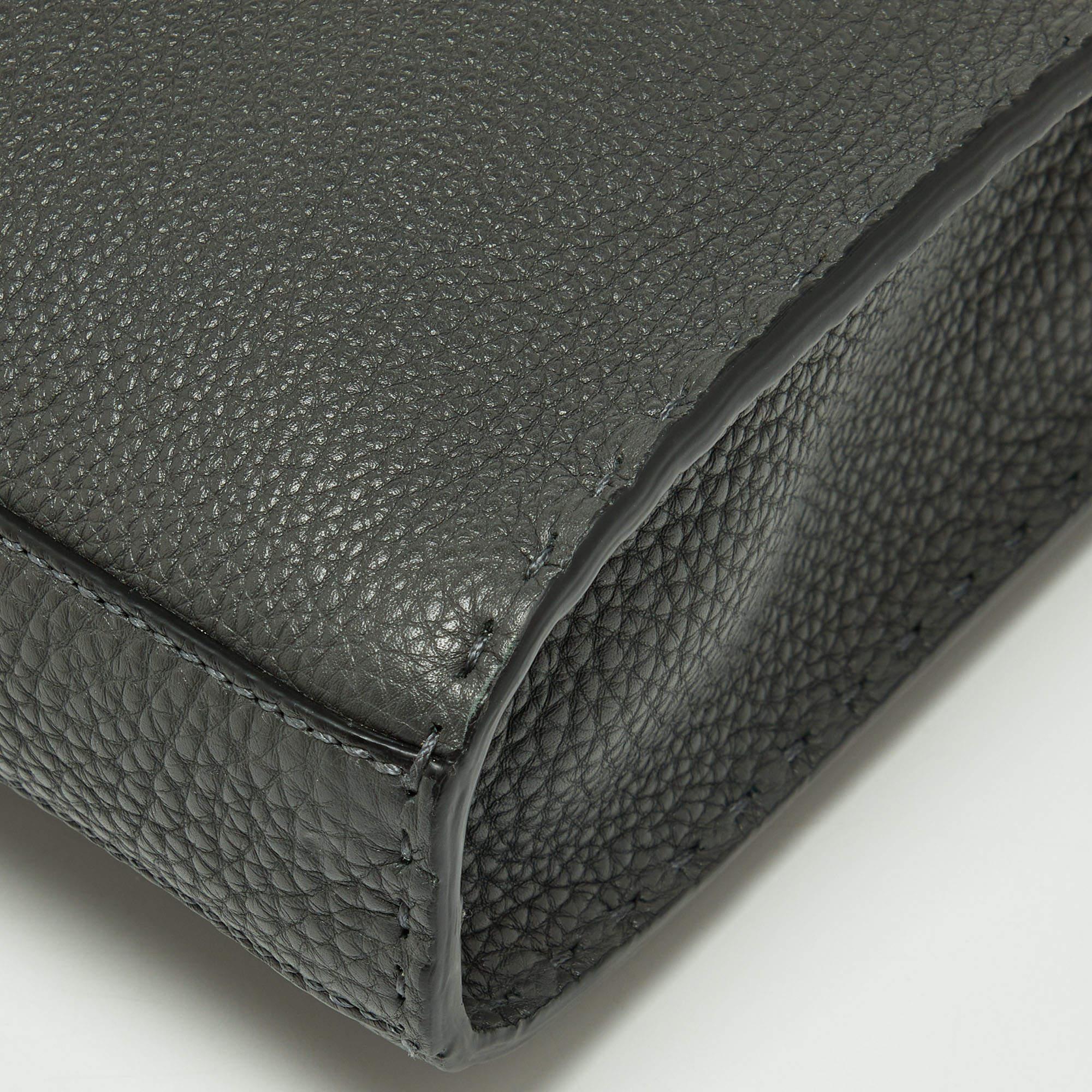 Fendi Grey Romano Selleria Leather Peekaboo ISeeU Briefcase 2