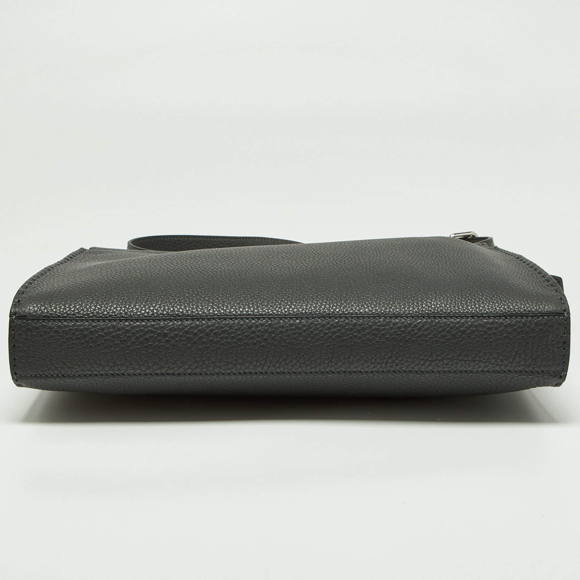 Fendi Grey Romano Selleria Leather Peekaboo ISeeU Briefcase 3