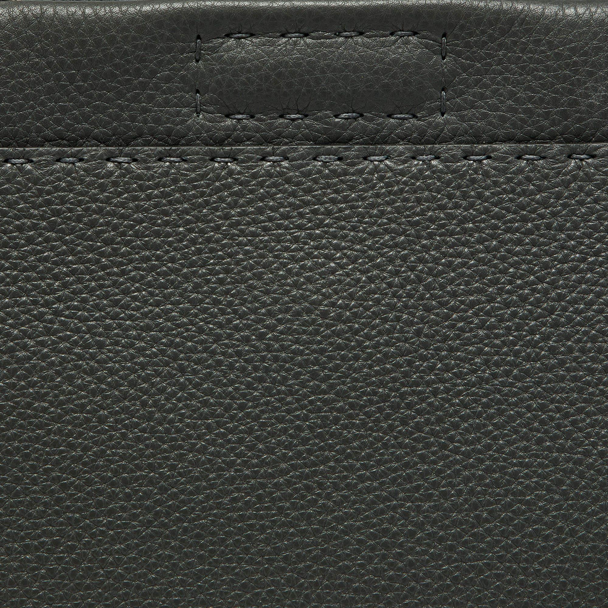 Fendi Grey Romano Selleria Leather Peekaboo ISeeU Briefcase 4