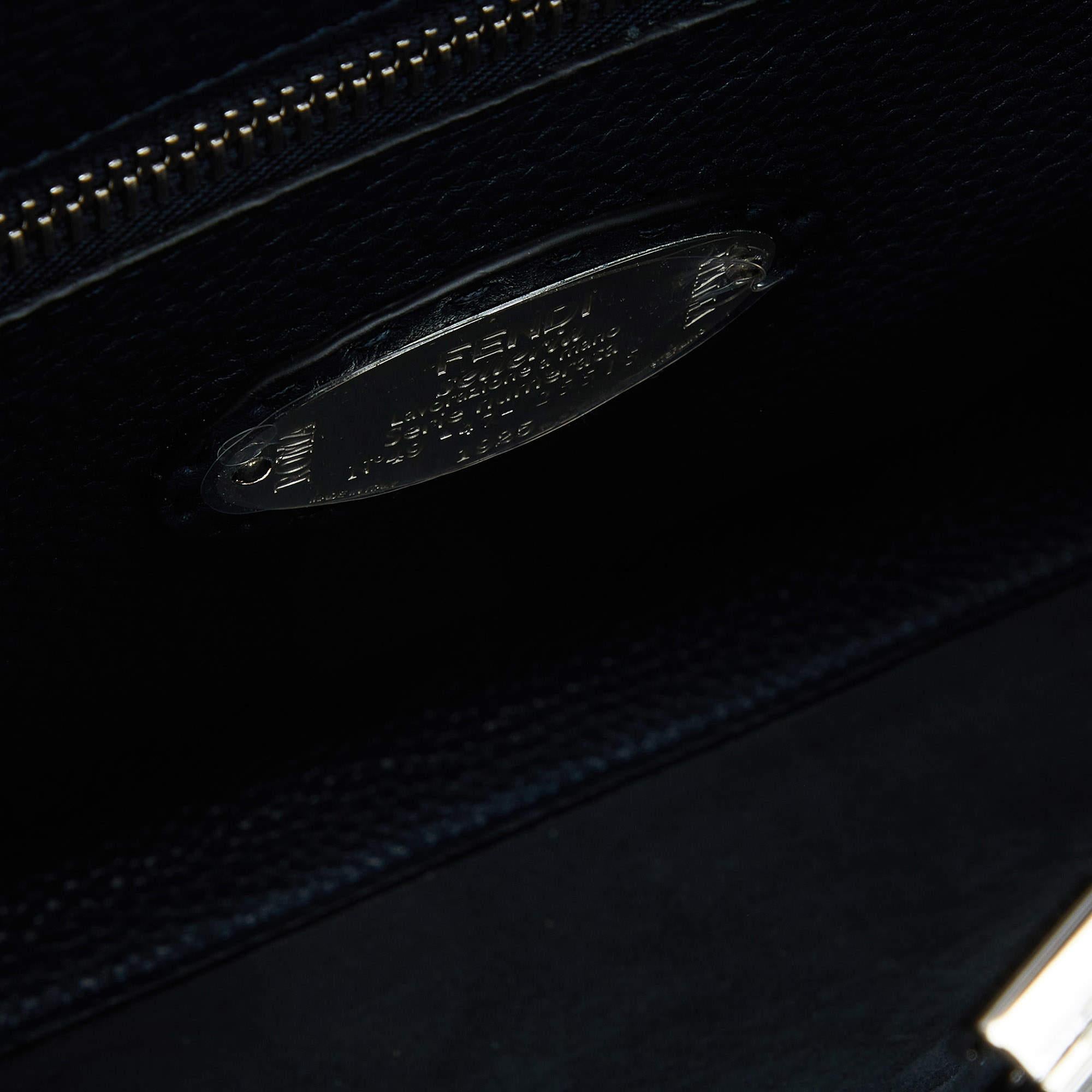 Fendi Grey Romano Selleria Leather Peekaboo ISeeU Briefcase For Sale 4