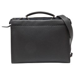 Fendi Grey Romano Selleria Leather Peekaboo ISeeU Briefcase