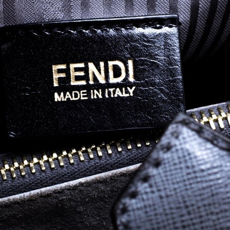 Fendi Grey Saffiano Leather 2Jours Tote For Sale at 1stDibs