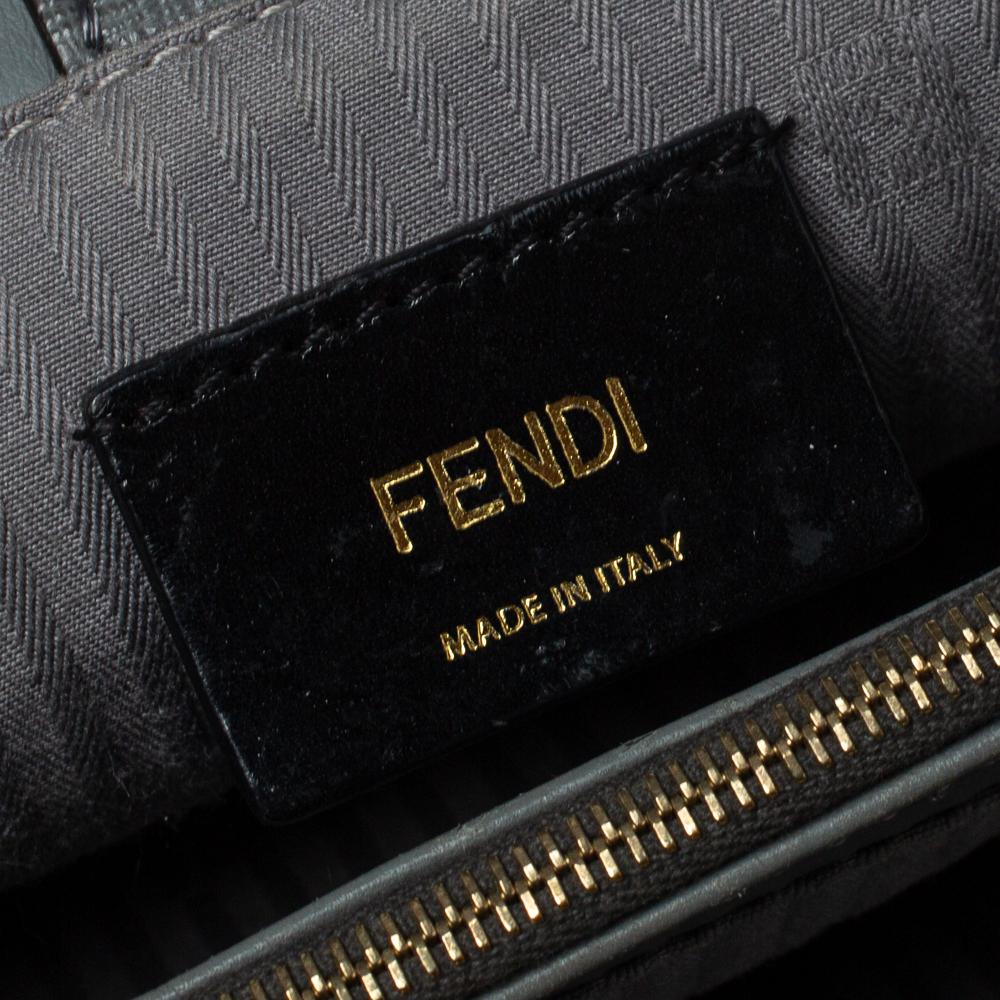 Fendi Grey Saffiano Leather Small 2Jours Tote 2