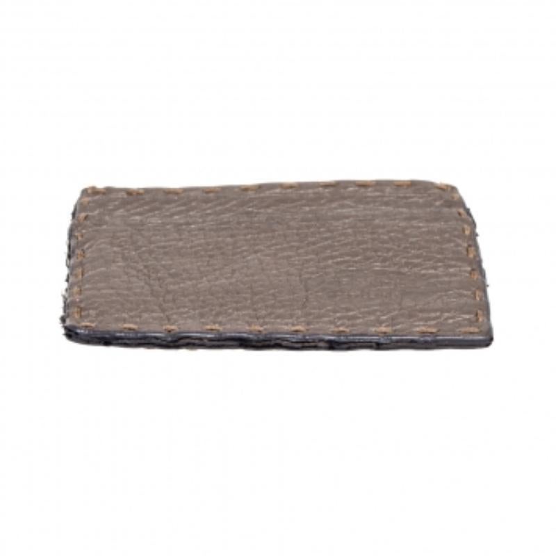 Fendi Grey Selleria Leather Card Holder In Fair Condition For Sale In Dubai, Al Qouz 2