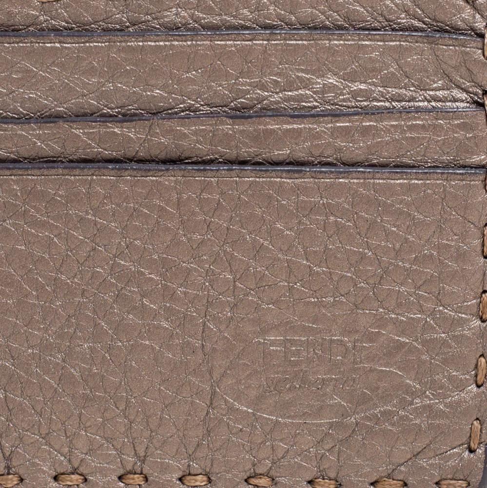 Fendi Grey Selleria Leather Card Holder 1
