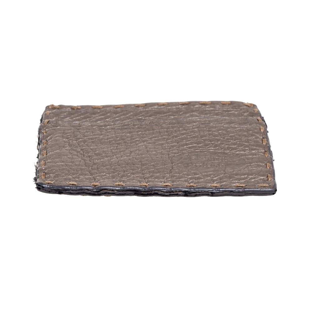 Fendi Grey Selleria Leather Card Holder 2