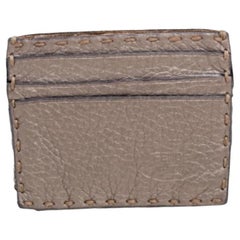 Fendi Grey Selleria Leather Card Holder