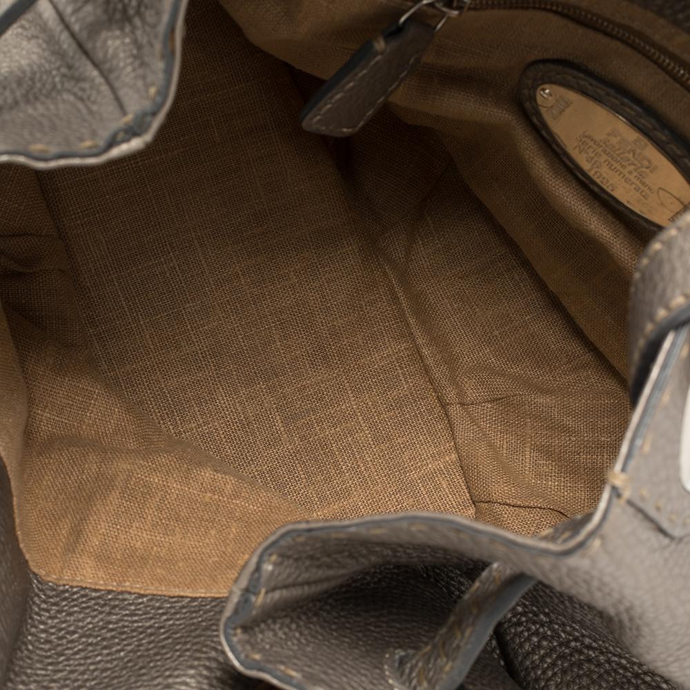 Fendi Grey Selleria Leather Pomodorino Shoulder Bag 3