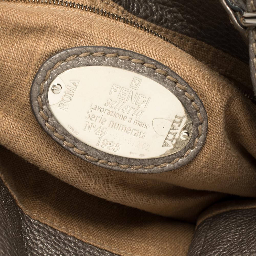 Fendi Grey Selleria Leather Pomodorino Shoulder Bag 4
