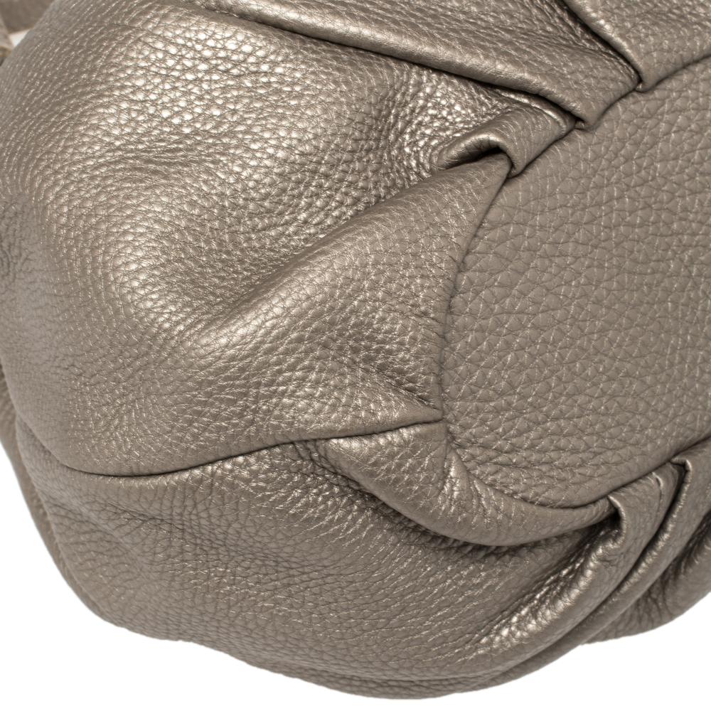 Brown Fendi Grey Selleria Leather Pomodorino Shoulder Bag