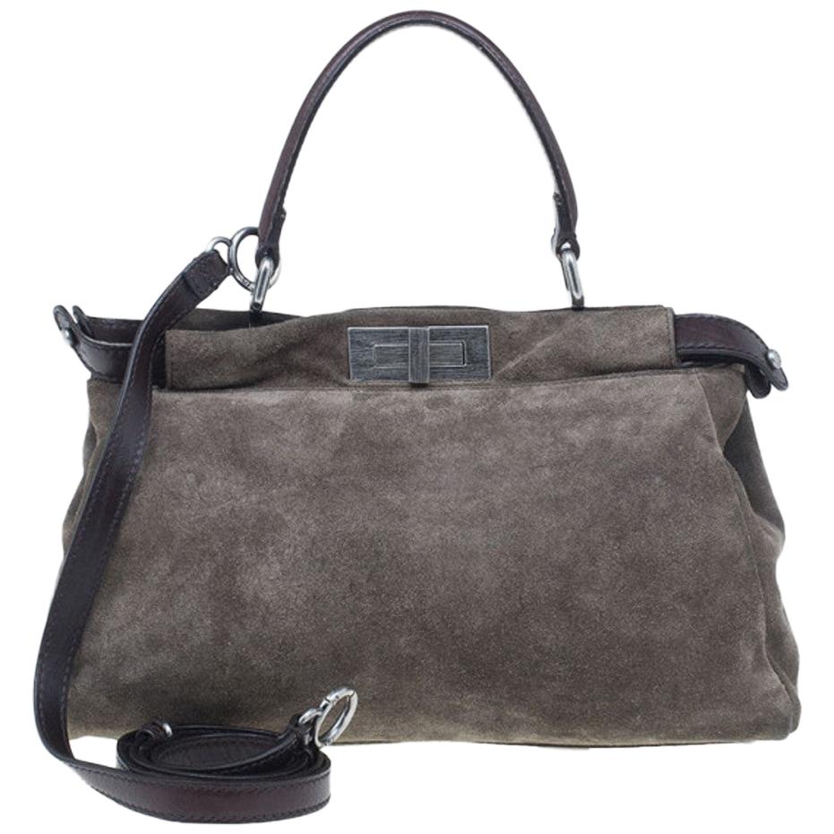 grey suede satchel