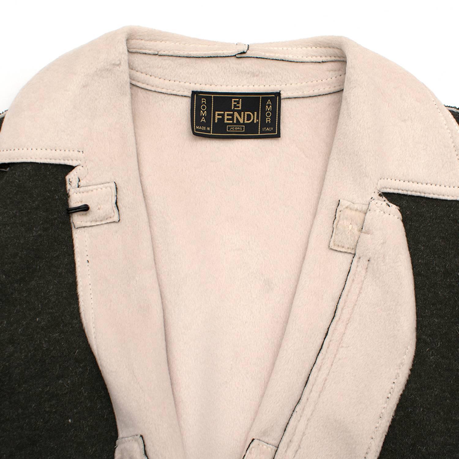 Women's Fendi Grey Wool Coat US 6 For Sale