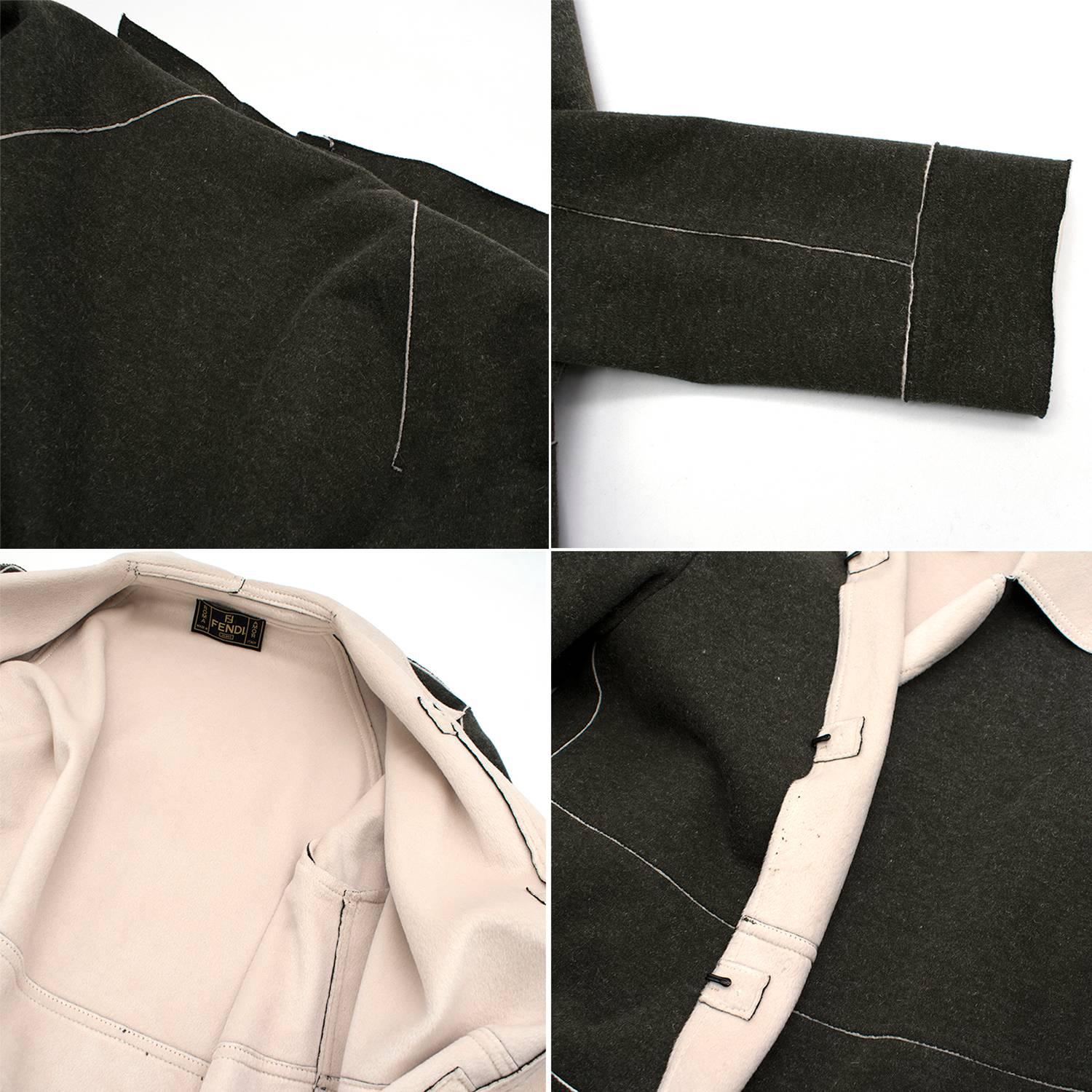 Fendi Grey Wool Coat US 6 For Sale 2