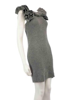 Fendi Grey Wool Knitted Mini Dress Size M