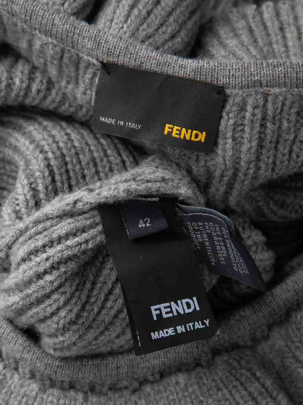 Women's Fendi Grey Wool Knitted Mini Dress Size M For Sale