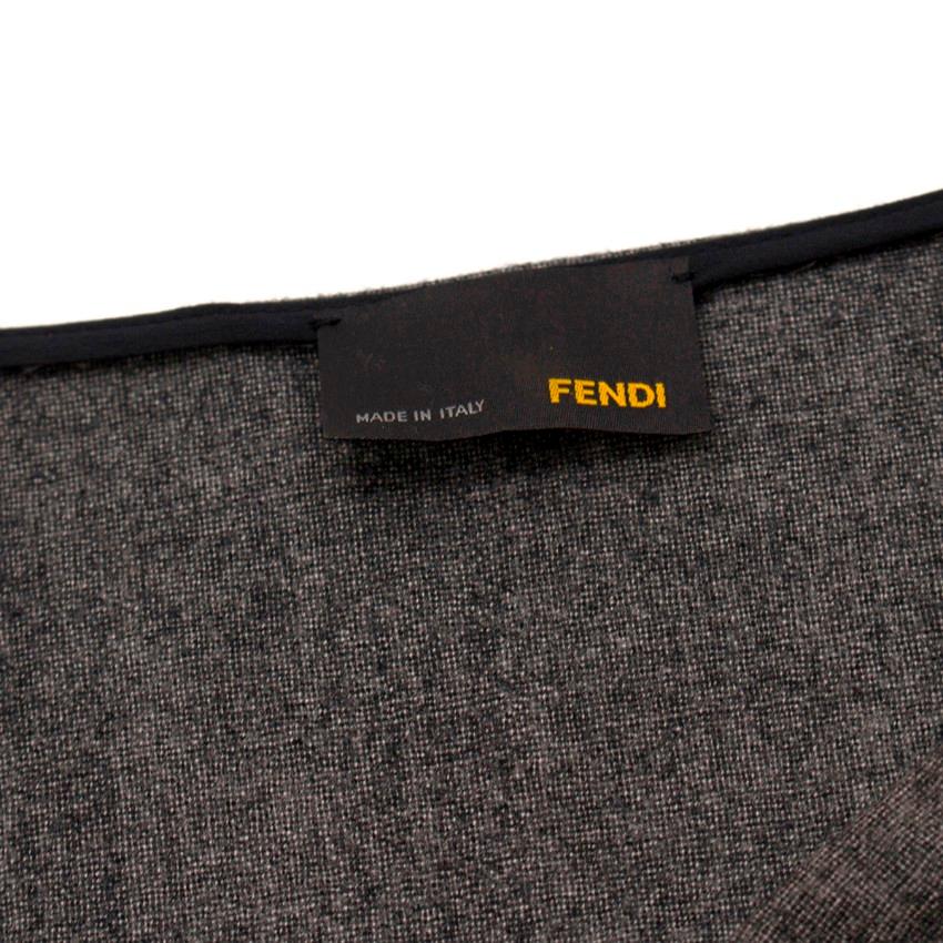 Fendi Grey Wool Pleated Dress IT 42 1