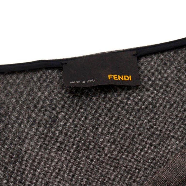 Fendi Grey Wool Pleated Dress IT 42 at 1stDibs