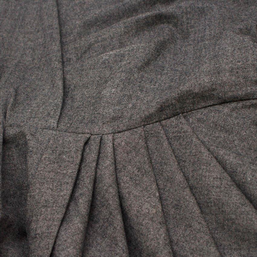 Fendi Grey Wool Pleated Dress IT 42 2