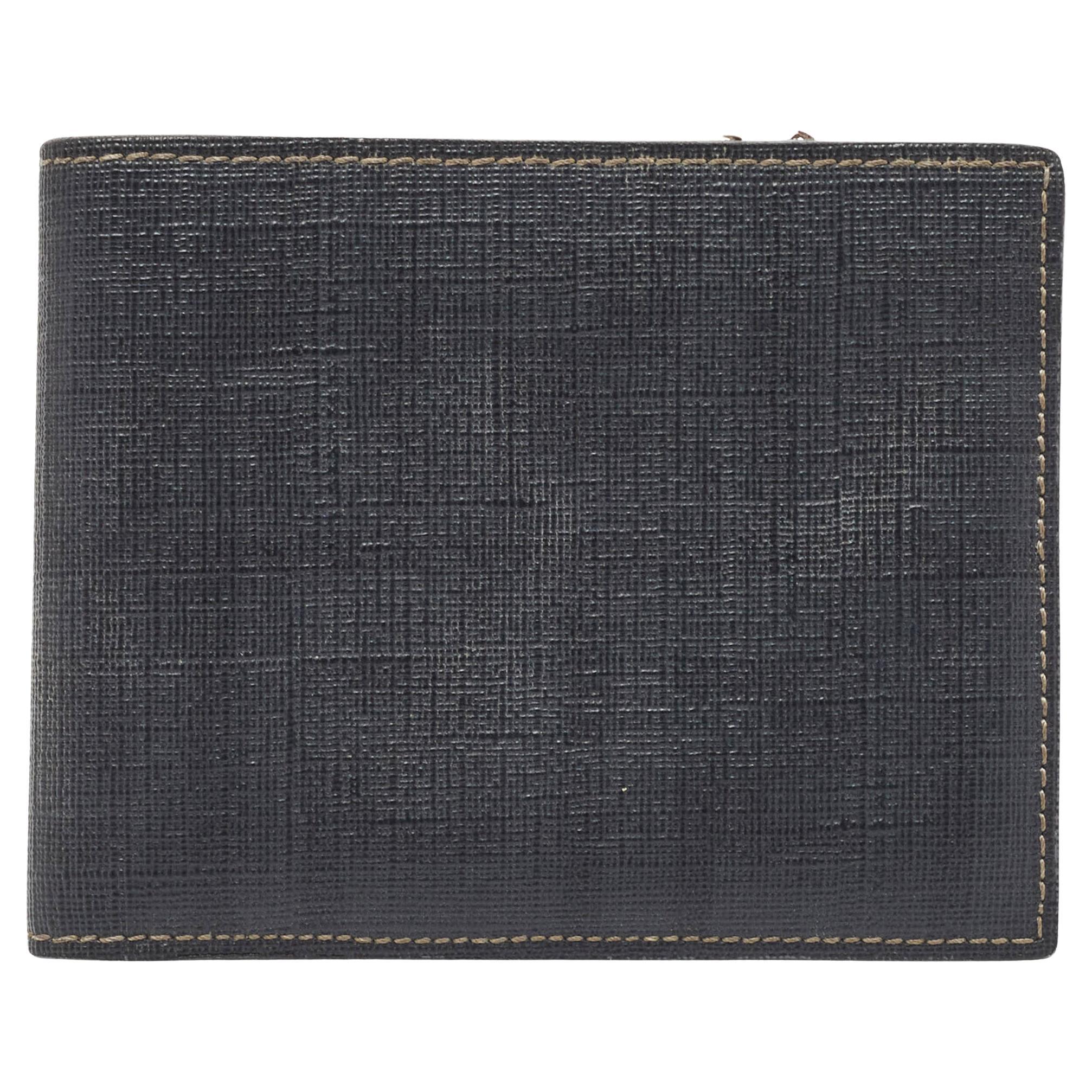 Fendi Grey Zucca Coated Canvas Bifold Wallet For Sale