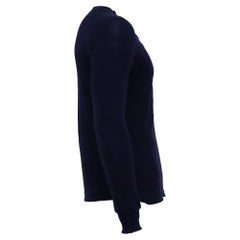 Fendi Half-Buttoned Fitted Sweater in Navy Blue Cotton