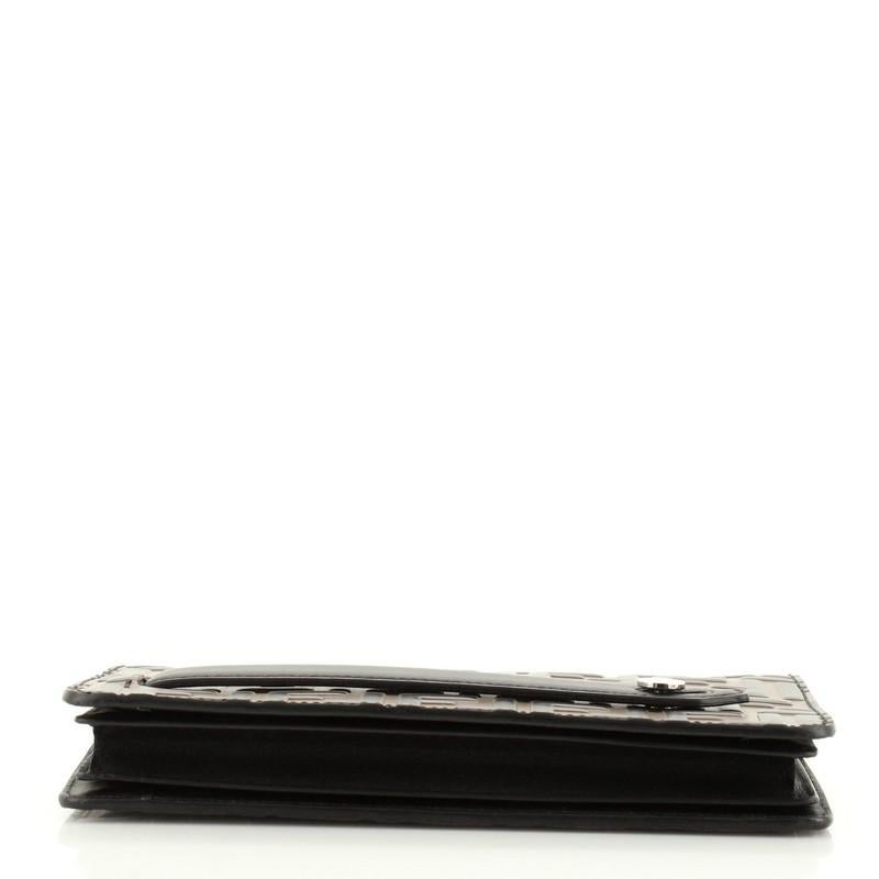 Fendi Handle Clutch Zucca Embossed Leather  In Good Condition In NY, NY