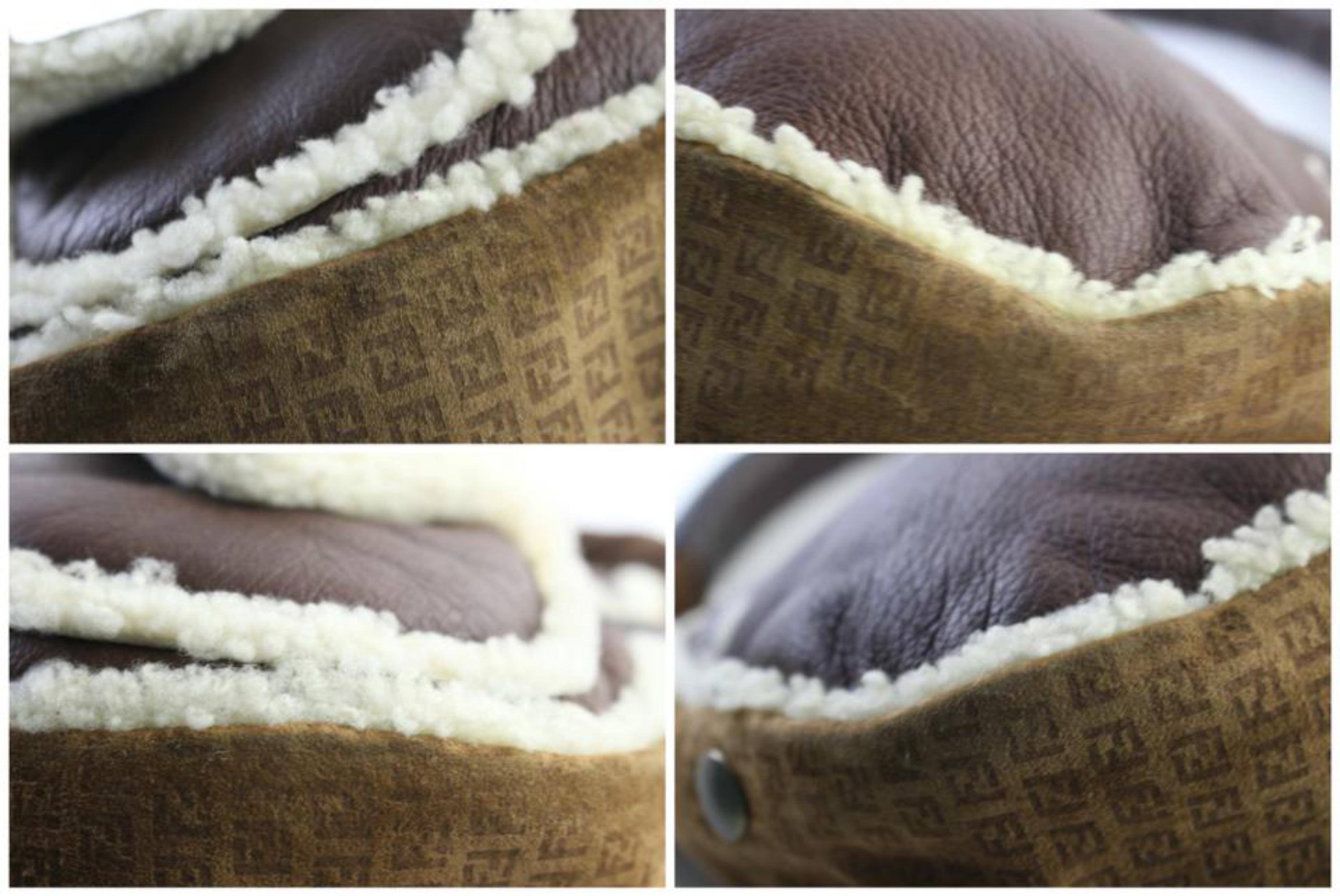 Fendi Hobo 228033 Brown Shearling Shoulder Bag For Sale 7