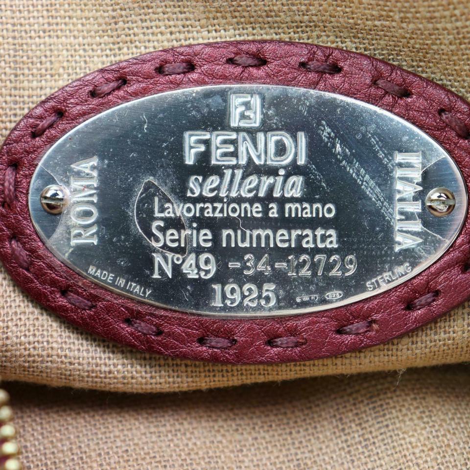 Fendi Hobo Bordeaux Selleria 870355 Burgundy Leather Messenger Bag For Sale 3