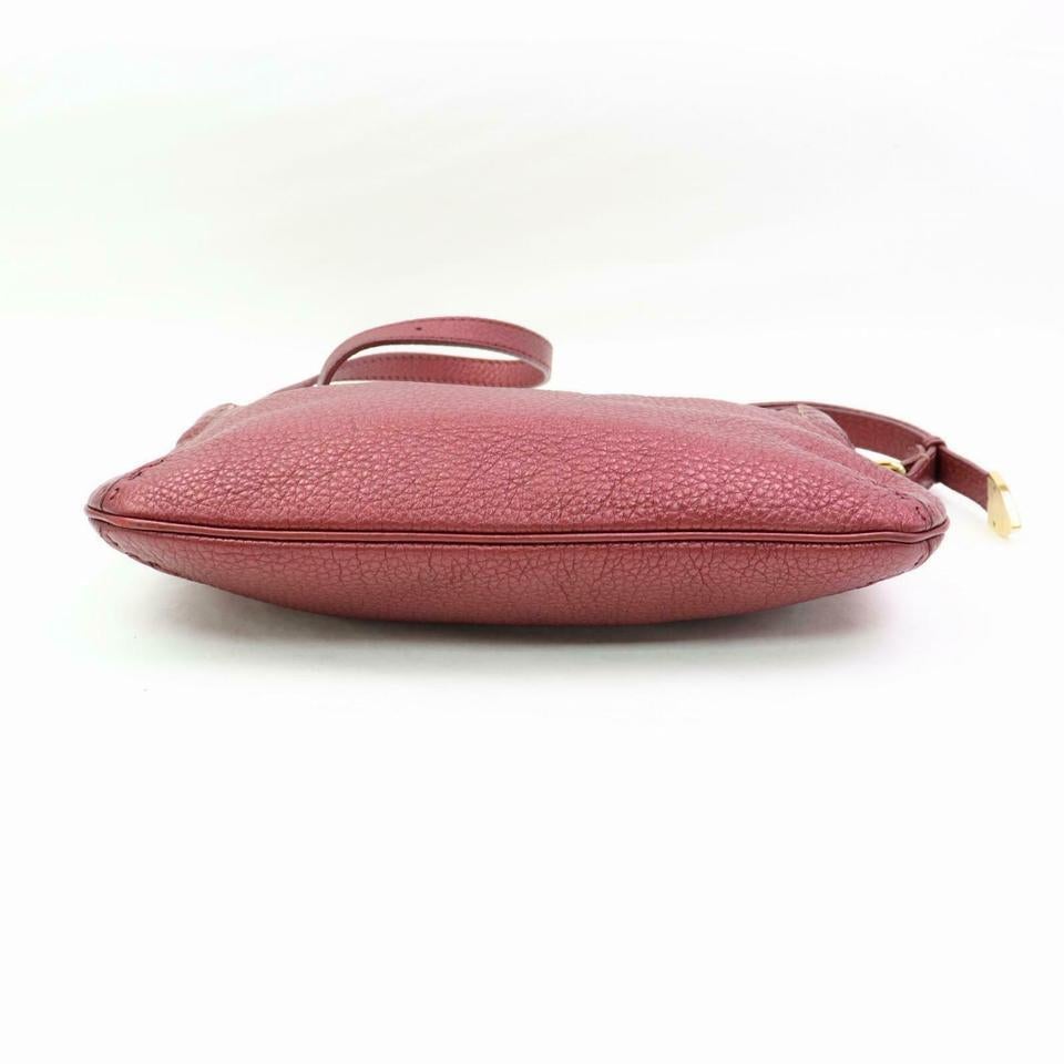 Women's Fendi Hobo Bordeaux Selleria 870355 Burgundy Leather Messenger Bag For Sale