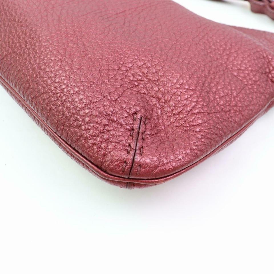 Fendi Hobo Bordeaux Selleria 870355 Burgundy Leather Messenger Bag For Sale 2