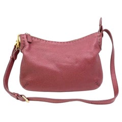 Fendi Hobo Bordeaux Selleria 870355 Burgundy Leather Messenger Bag