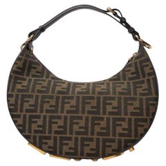 Fendi Hobo Klein Jacquard FF Logomania Braun