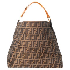 Fendi Hobo Sottospalla FF Logomania Marrone