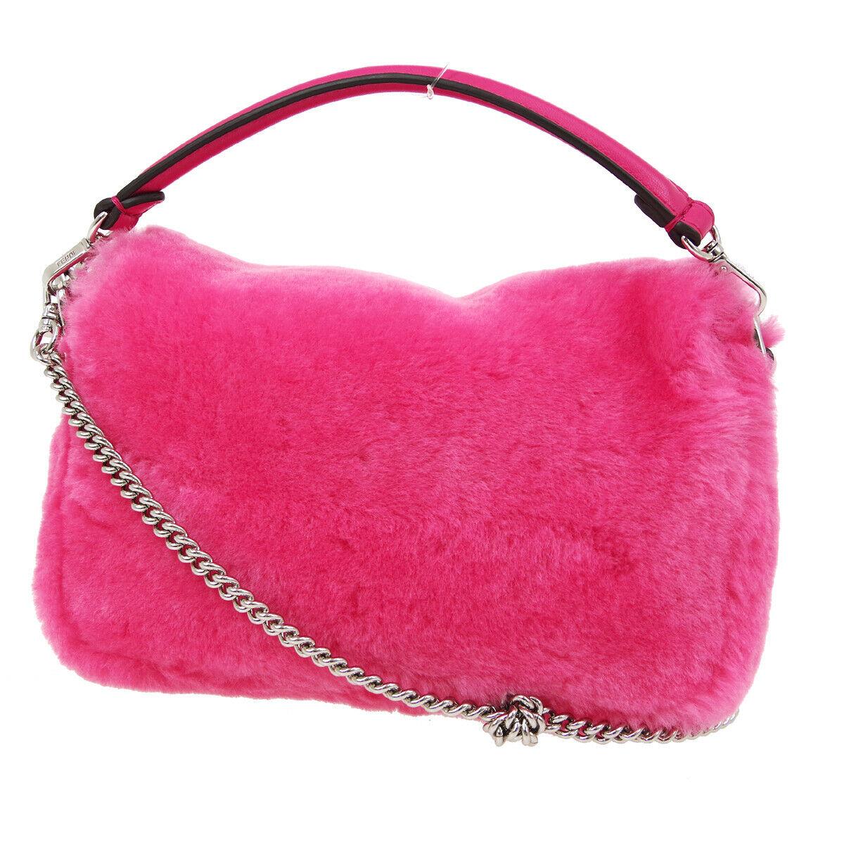 fendi pink fur bag