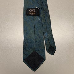 Corbata de seda con estampado de cachemira verde cazador FENDI