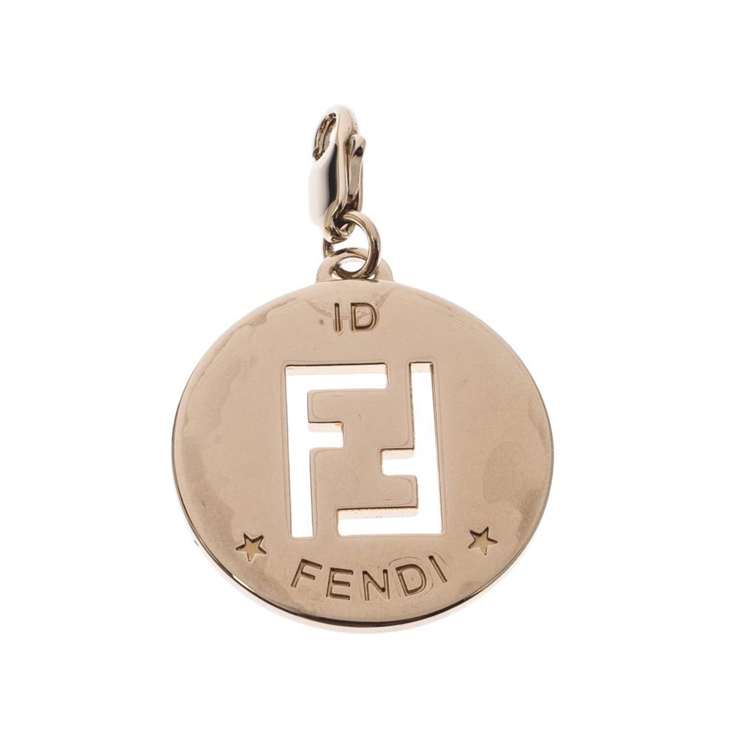 Fendi Identification Gold Tone Pendant Charm For Sale At 1stdibs