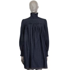 FENDI indigo blue cotton DENIM OVERSIZED Shift Dress 42 M