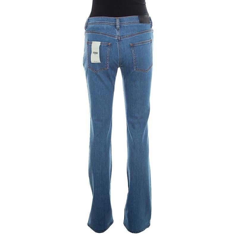 Known for its premium construction, Fendi jeans are a must-have for anyone who looks for comfort and style. This pair is designed in indigo denim and features a regular straight fit. A versatile addition to your collection, we think it makes a great
