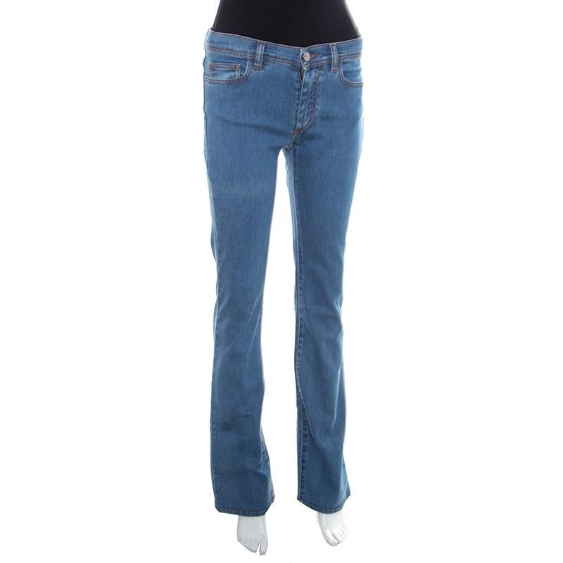 Blue Fendi Indigo Denim Straight Regular Fit Jeans S